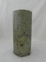Lot 202A - CHINESE SOAPSTONE BRUSH POT/VASE decorated in...