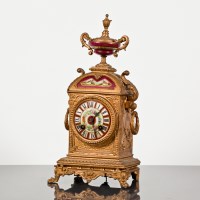 Lot 282 - LATE 19TH CENTURY FRENCH GILT METAL PORCELAIN...