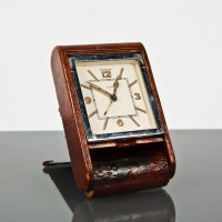 Lot 284 - 1940'S JAEGER LE COULTRE TAN LEATHER TRAVEL...