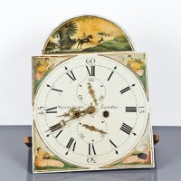 Lot 288 - GEORGE III 13-INCH ARCHED ENAMEL CLOCK DIAL...