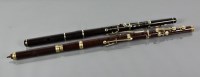 Lot 332 - TWO ANTIQUE FLUTES the Viennese flute by Zach,...