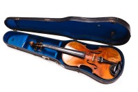 Lot 344 - VIOLIN no makers label, with two piece 14 1/4...