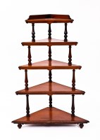 Lot 355 - VICTORIAN MAHOGANY FIVE TIER CORNER WHATNOT...