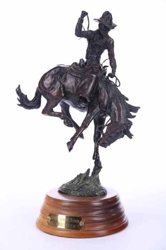Lot 1008 - PATINATED BRONZE FIGURE GROUP OF 'ROUGH STRING...