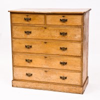 Lot 359 - VICTORIAN ASH CHEST OF DRAWERS with two short...