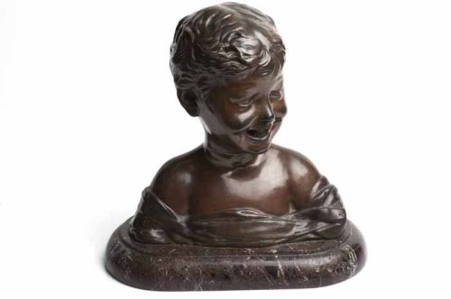 Lot 1009 - EARLY 20TH CENTURY SPELTER BUST modelled as a...
