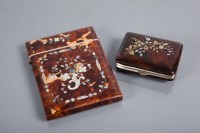 Lot 394 - VICTORIAN MOTHER OF PEARL TORTOISESHELL CARD...