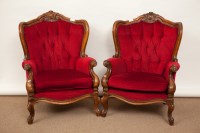 Lot 439 - VICTORIAN STYLE SUITE comprising a settee and...