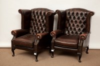 Lot 440 - CHESTERFIELD SUITE comprising a settee and two...