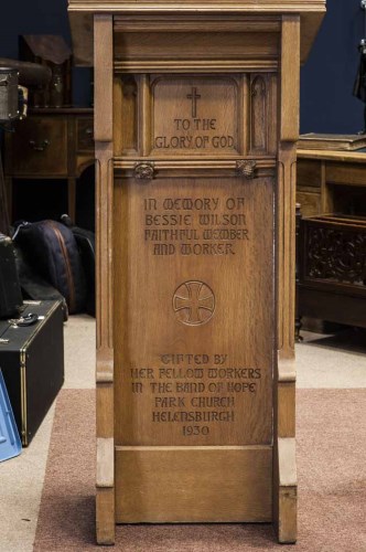 Lot 1017 - LIGHT OAK CHURCH LECTURN with a moulded,...