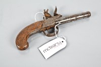 Lot 525 - GEORGE III FLINTLOCK POCKET PISTOL maker...