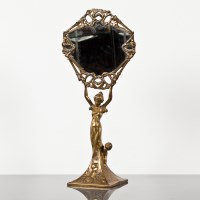 Lot 559 - CONTINENTAL ART NOUVEAU FIGURAL TABLE MIRROR...