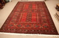 Lot 577 - BELGIAN MACHINE MADE AFGHAN STYLE CARPET 372cm...