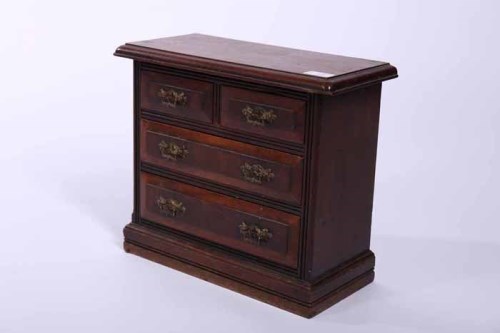 Lot 1049 - LATE VICTORIAN MAHOGANY MINIATURE CHEST of two...