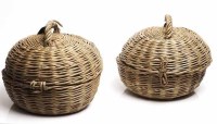 Lot 1058 - PAIR OF EARLY 20TH CENTURY WICKER CURLING...