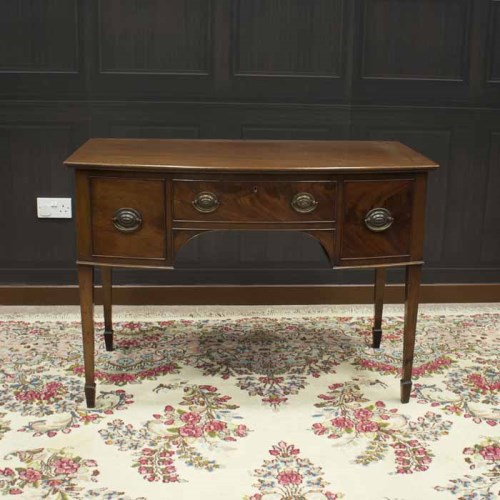 Lot 1067 - SMALL MAHOGANY BOW-FRONT SIDEBOARD OF GEORGE...