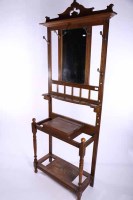 Lot 1084 - LATE VICTORIAN OAK HALLSTAND with central...