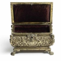 Lot 1094 - LATE 19TH CENTURY BRASS CASKET imported by...