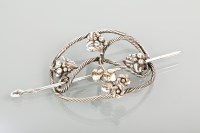 Lot 1160A - DANISH SILVER HAIR ORNAMENT AND PIN of rounded...