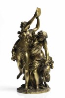 Lot 1148 - AFTER CLODION - BACCANALIA gilded bronze group...