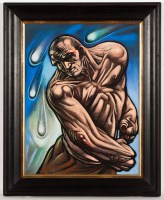 Lot 1762 - * PETER HOWSON OBE, THE PUGILIST pastel on...