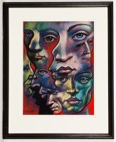 Lot 1792 - * FRANK MCFADDEN, TOO MANY FACES pastel on...