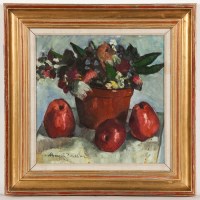 Lot 1825 - * MARYSIA DONALDSON, STILL LIFE OF POTTED...