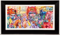 Lot 1841 - TOM SCANLON, RUSH HOUR, REGENT STREET oil on...