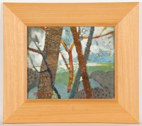 Lot 1849 - * FRANK M DOCHERTY RSW, RED TREE mixed media...