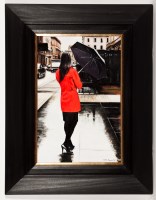 Lot 1880 - GERARD BURNS, RED COAT ON BUCHANAN STREET oil...