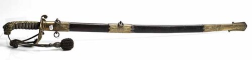 Lot 1178 - 19TH CENTURY NAVAL OFFICER'S SWORD with...