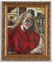 Lot 1968 - HUGH GERARD BYARS, WOMEN OF GLASGOW oil on...