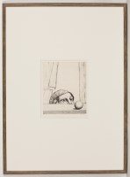 Lot 2002 - * DAVID HOSIE, MAN OBSERVING A SPHERE etching,...