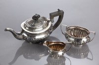 Lot 14 - BATCHELOR'S SILVER THREE PIECE TEA SERVICE...