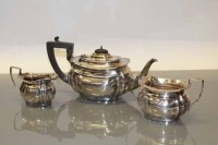 Lot 15 - EARLY 20TH CENTURY SILVER THREE PIECE TEA...