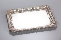 Lot 19 - CONTINENTAL SILVER CARD TRAY of rectangular...