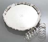 Lot 20 - GEORGE V SILVER SALVER with a raised border...