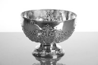 Lot 38 - SILVER PEDESTAL CIRCULAR BOWL embossed all...