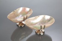 Lot 39 - PAIR OF EDWARDIAN SILVER AND MOTHER OF PEARL...