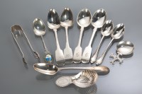 Lot 50 - GROUP OF SILVER TEASPOONS AND CADDY SPOONS...