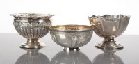 Lot 70 - THREE 20TH CENTURY SILVER SUGAR BOWLS...