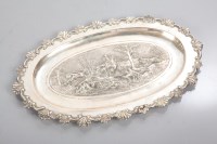 Lot 71 - ANGLO-INDIAN WHITE METAL TRAY of oval form,...