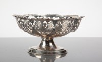 Lot 74 - 20TH CENTURY SILVER PIERCED PEDESTAL DISH of...