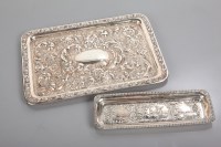 Lot 76 - EDWARDIAN SILVER DRESSING TABLE TRAY of...