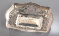 Lot 80 - 1940'S SILVER PIERCED DISH of serpentine...