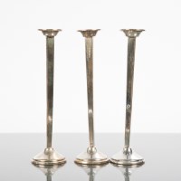 Lot 87 - SET OF THREE CARTIER STEM VASES of tapered...