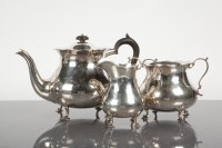 Lot 91 - 20th CENTURY SILVER THREE PIECE TEA SERVICE of...