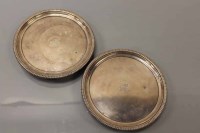 Lot 92 - PAIR OF GEORGE III SILVER SALVERS of circular...