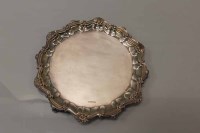 Lot 94 - EARLY 20TH CENTURY SILVER TRAY of serpentine...