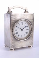 Lot 270 - GEORGE V SILVER MINIATURE CARRIAGE TIMEPIECE...